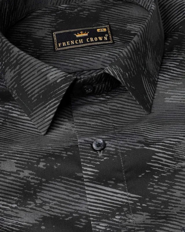 Jade Black and Tundora Gray Premium Cotton Shirt sold by French Crown