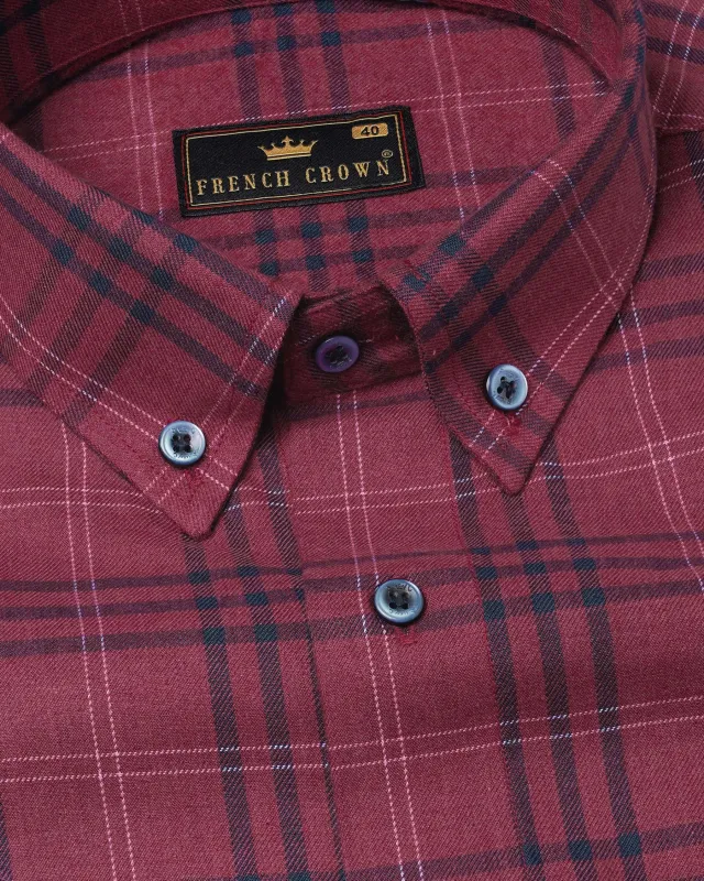 Camelot Red Plaid Twill Premium Cotton Shirt sold by French Crown