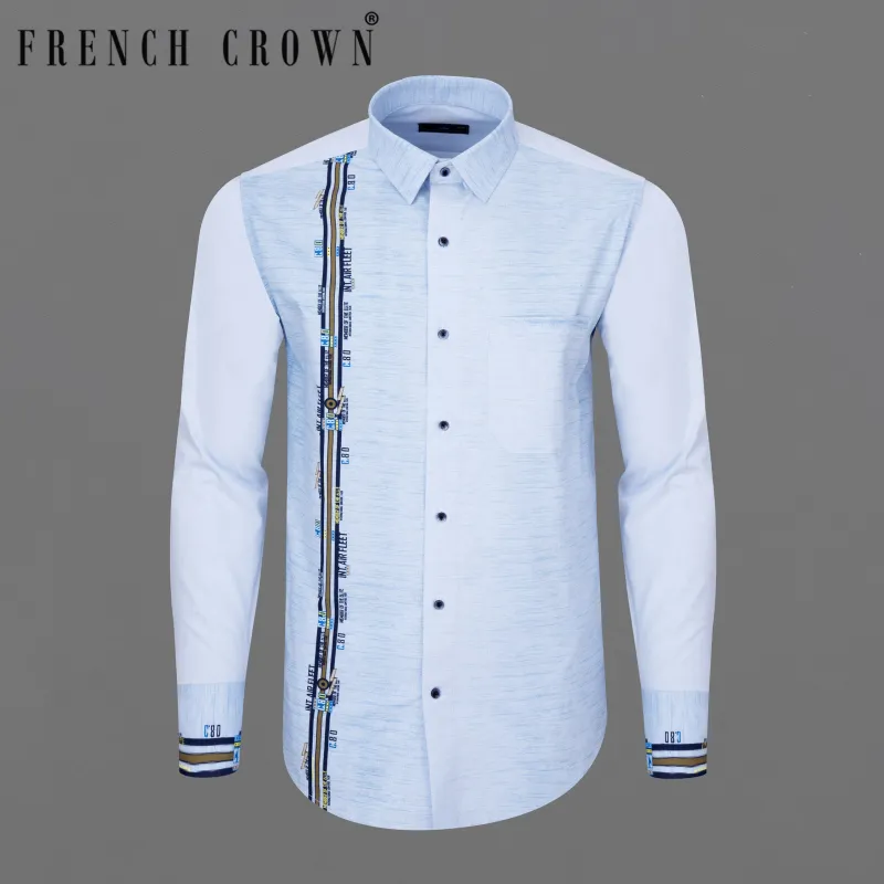 Tropical Blue with Striped Chambray Shirt sold by French Crown