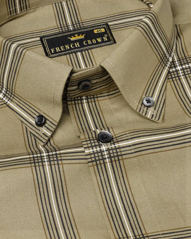 Domino Brown Plaid Royal Oxford Shirt sold by French Crown