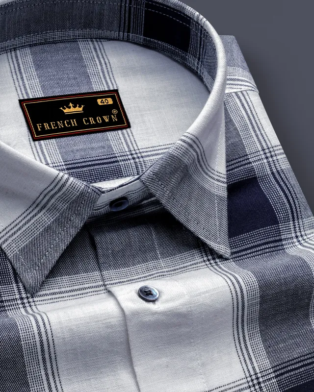 Bright White Plaid Royal Oxford Shirt sold by French Crown