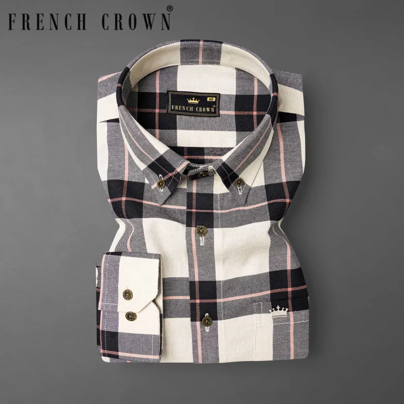 Albescent Twill Plaid Premium Cotton OverShirt/Shacket sold by French Crown