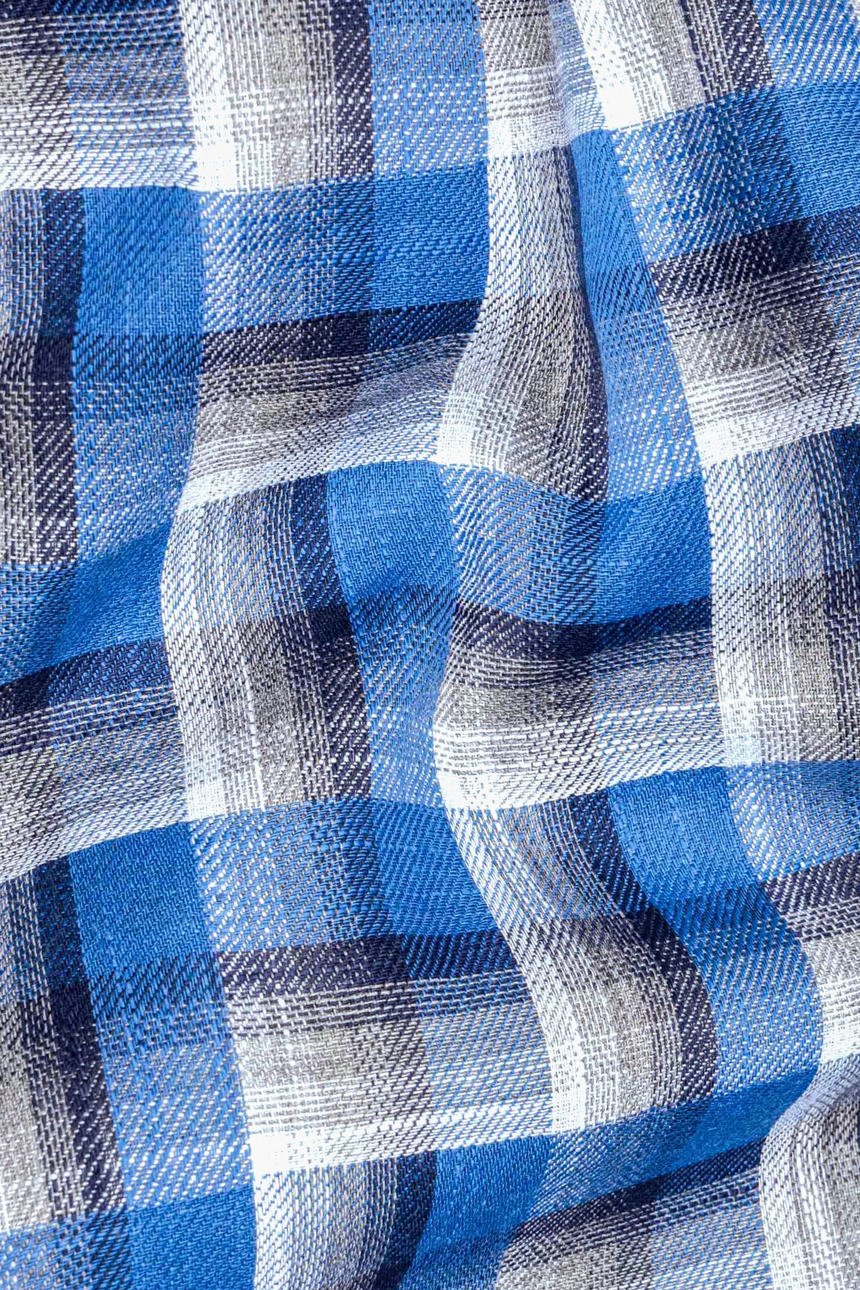 White and Venice Blue Twill Textured Premium Cotton Shirt sold by French Crown product image thumbnail 2