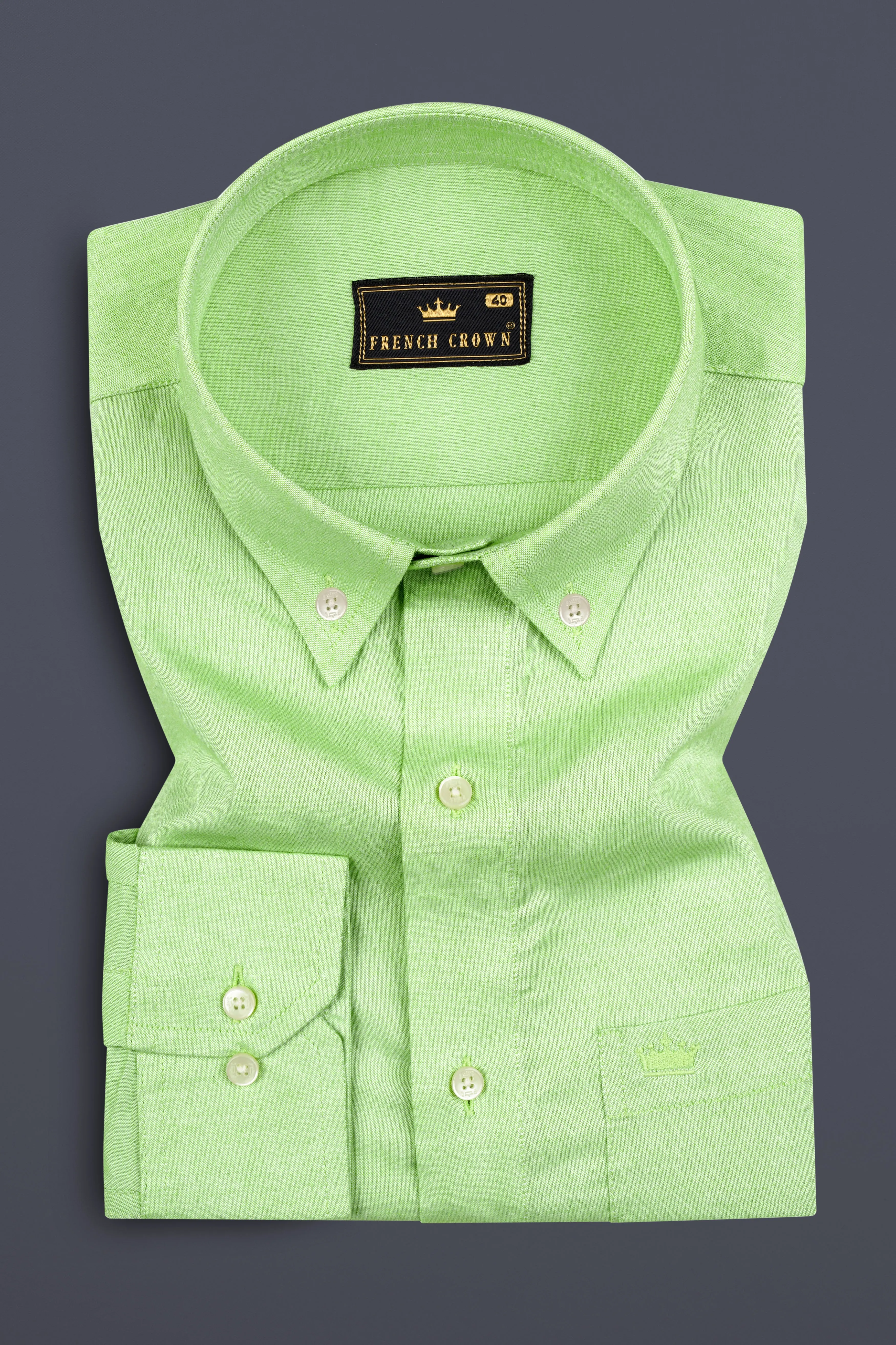 Washed Out Green Royal Oxford Shirt sold by French Crown product image thumbnail 3