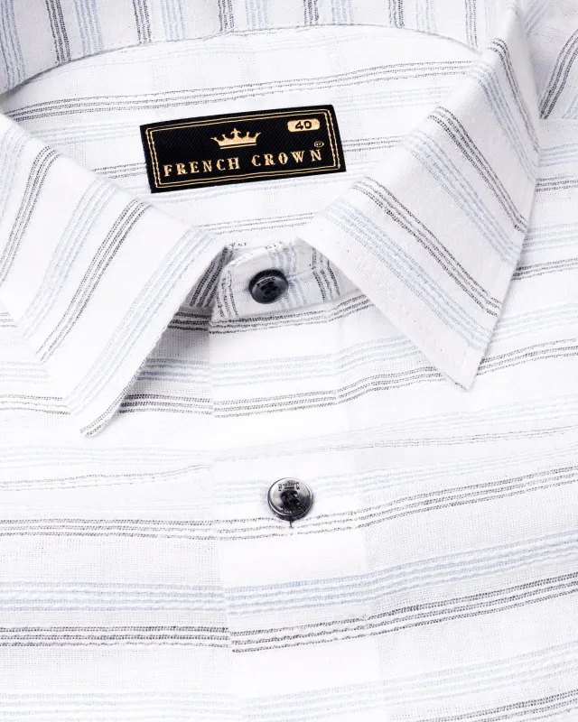 Porcelain Striped Dobby Textured Premium Giza Cotton Shirt sold by French Crown