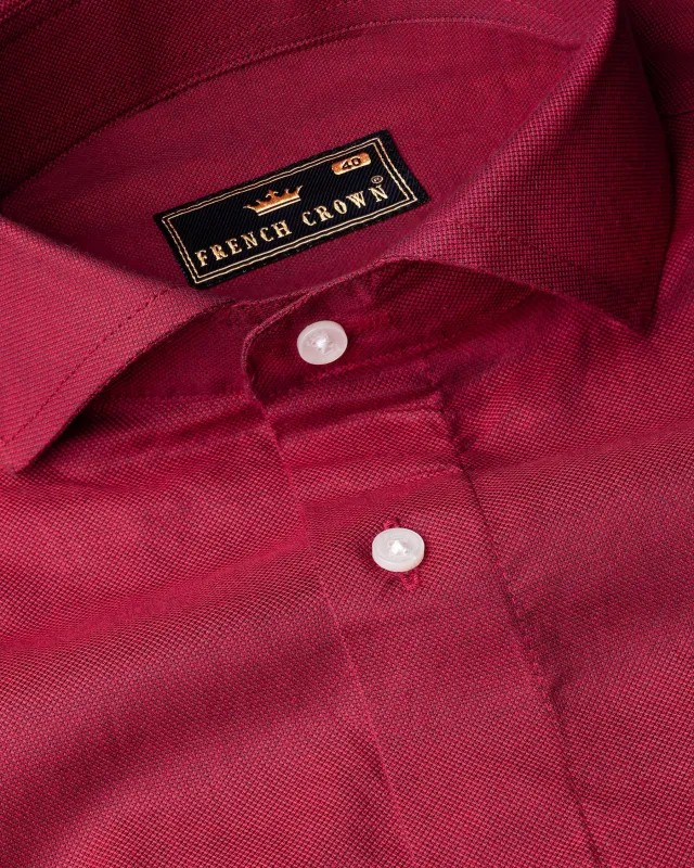 Light Burgundy Dobby Textured Premium Giza Cotton Shirt sold by French Crown
