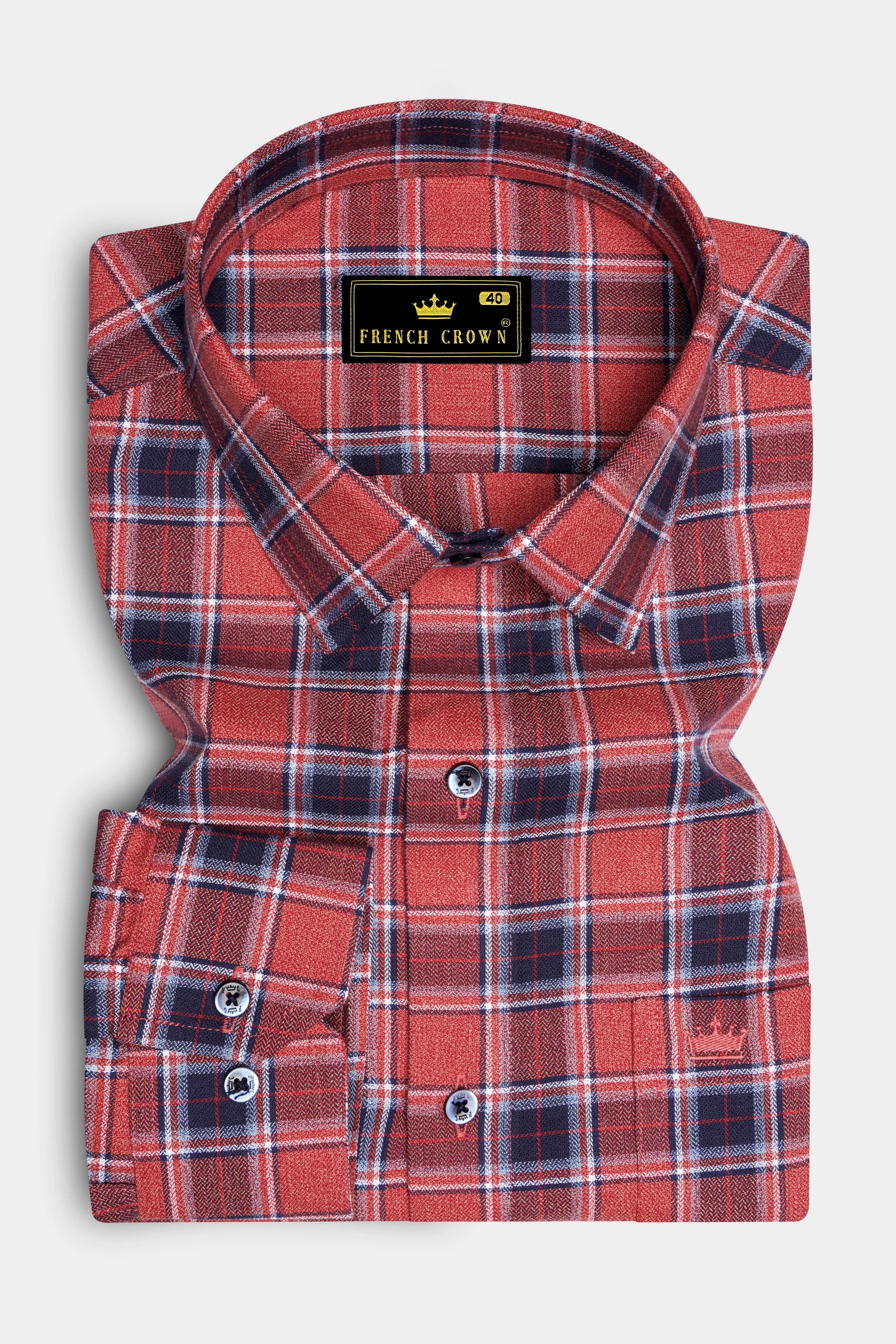 Geraldine Plaid Herringbone Shirt sold by French Crown product image thumbnail 4