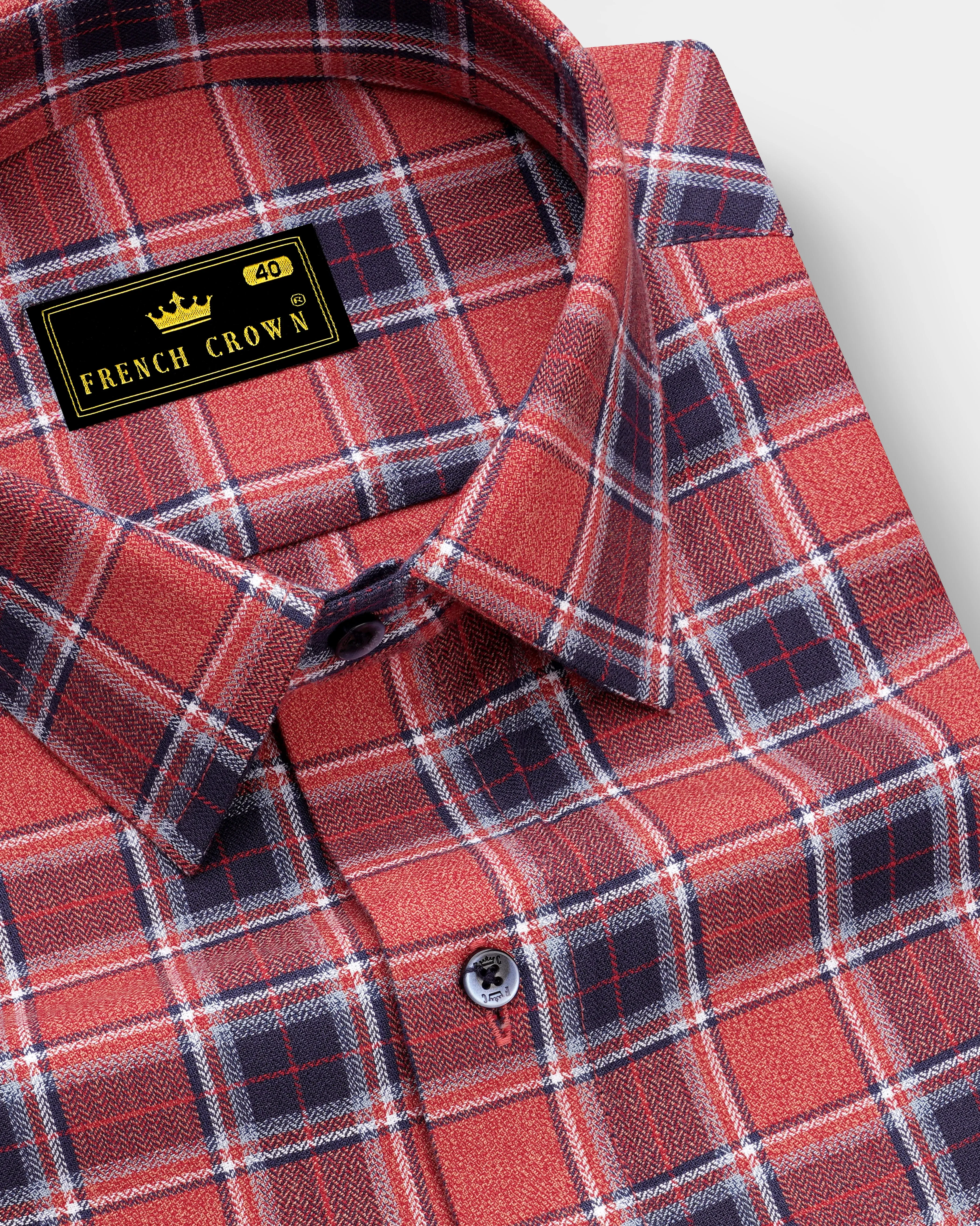 Geraldine Plaid Herringbone Shirt sold by French Crown