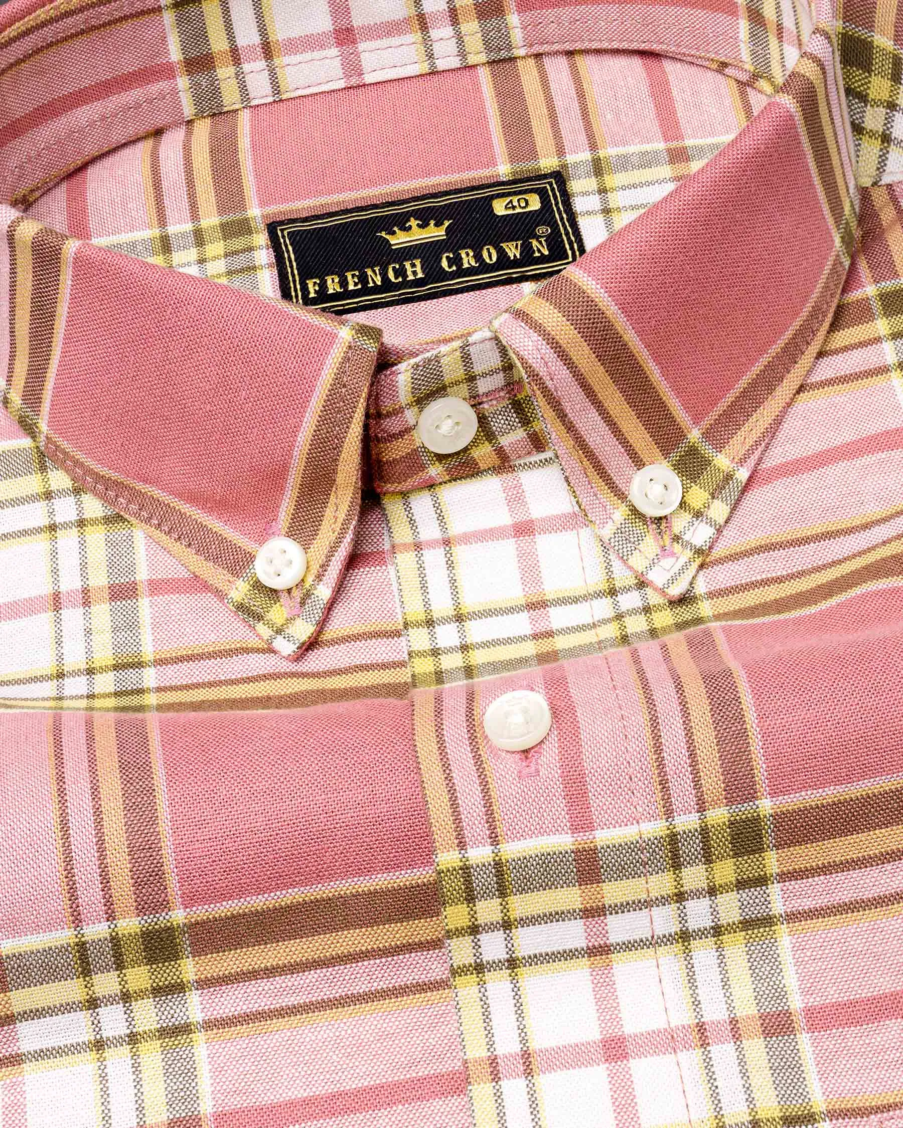 Froly Pink Checkered Royal Oxford Shirt sold by French Crown