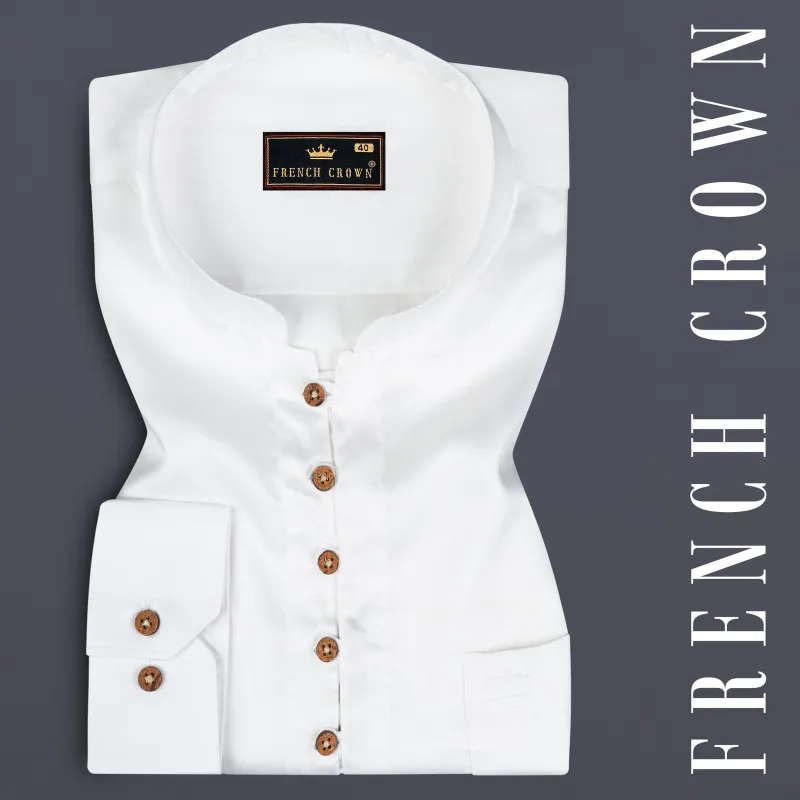 Bright White Premium Tencel Kurta Shirt sold by French Crown
