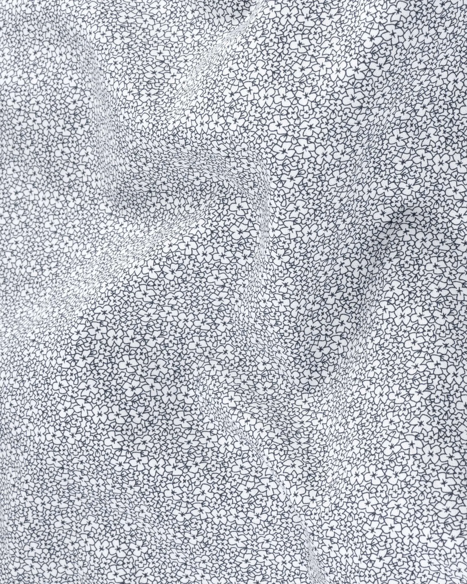 Bright White Floral Printed Premium Cotton Shirt sold by French Crown product image thumbnail 2