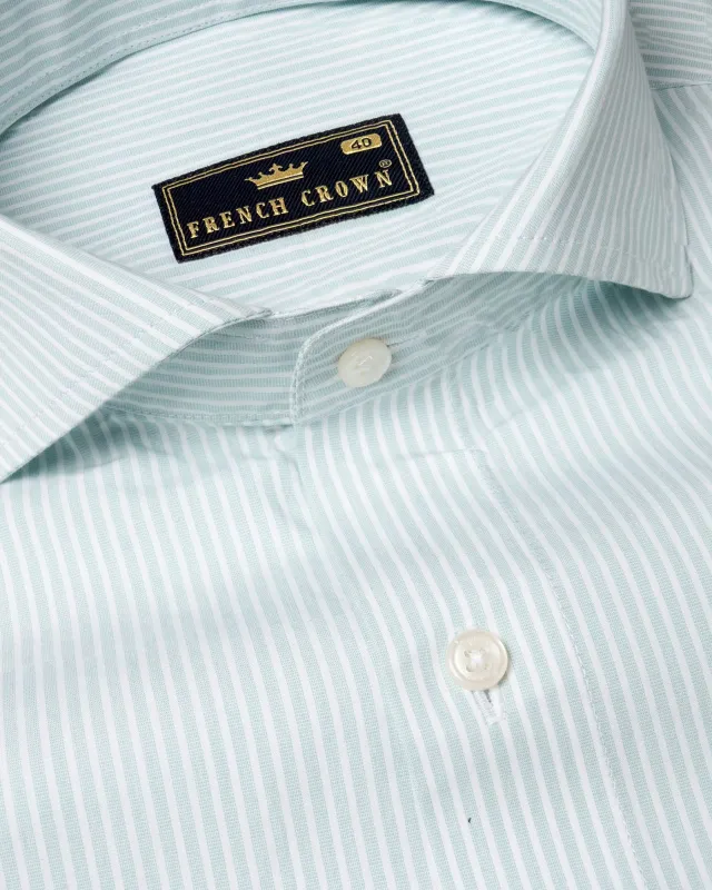 Mystic Gray Striped Royal Oxford Shirt sold by French Crown