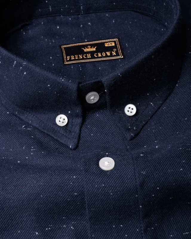 Mirage Blue Twill Textured Premium Cotton Shirt sold by French Crown