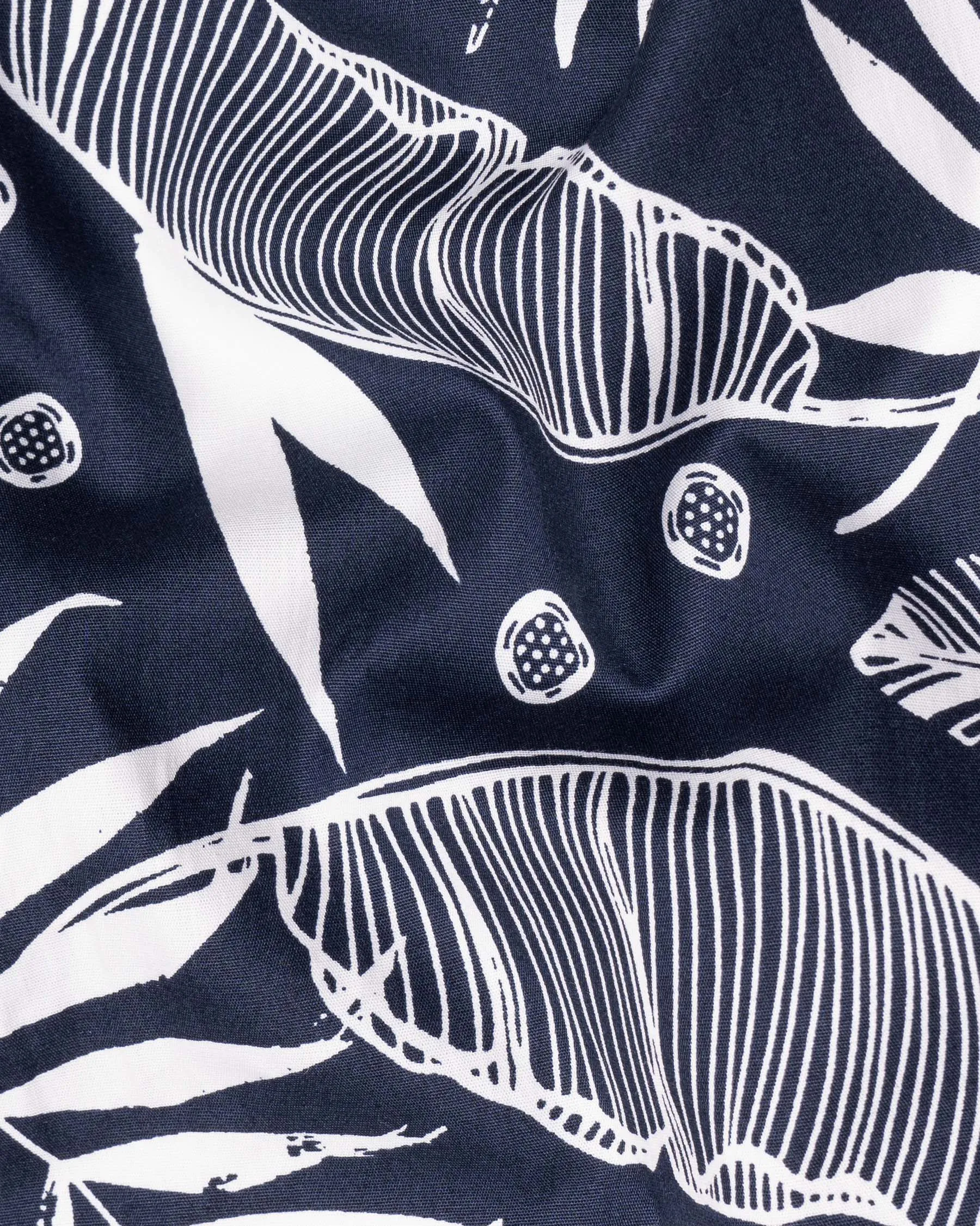 Bunting Blue Leaves Printed Premium Cotton Shirt sold by French Crown product image thumbnail 3