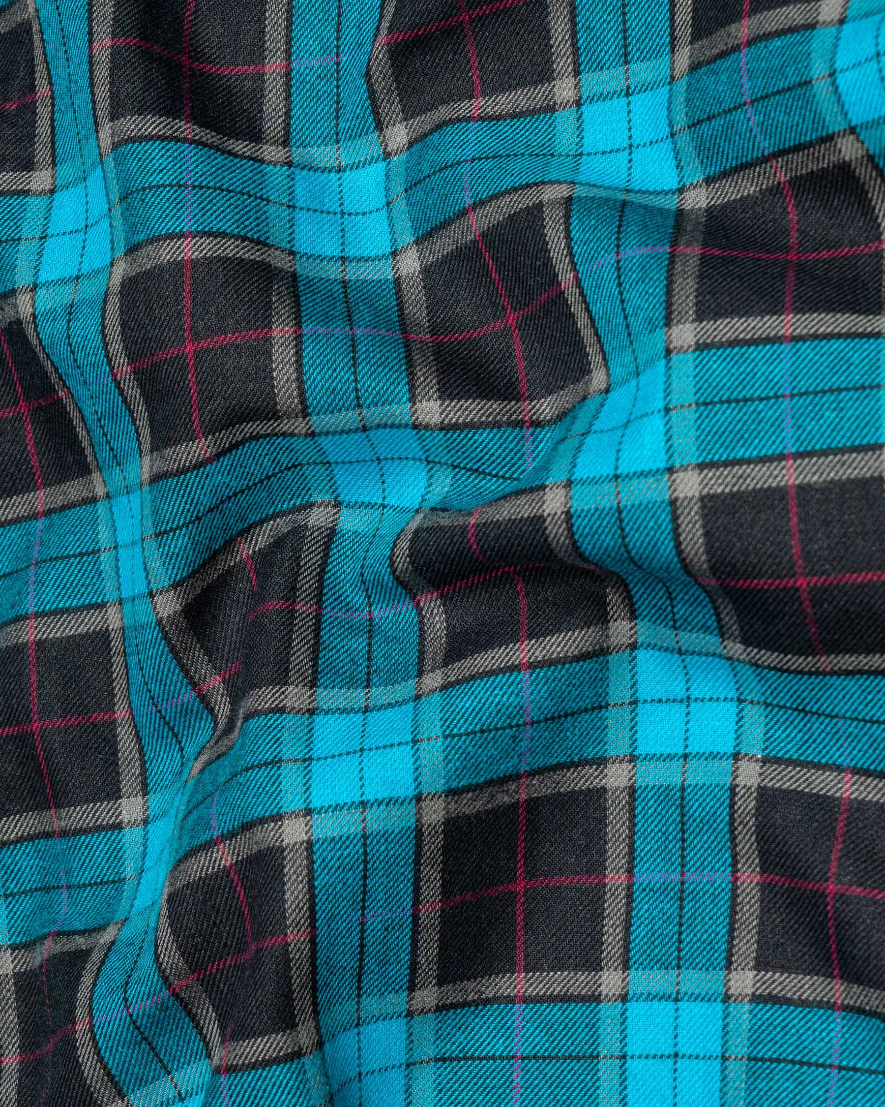 Artyclick Blue Twill Plaid Premium Cotton Shirt sold by French Crown product image thumbnail 3