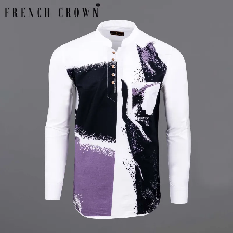 Alabaster Printed Premium Cotton Kurta Shirt sold by French Crown