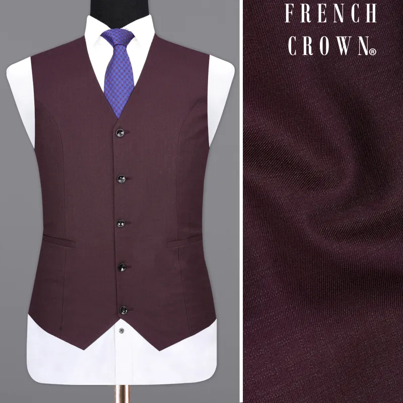 Eclipse Maroon Textured Waistcoat sold by French Crown