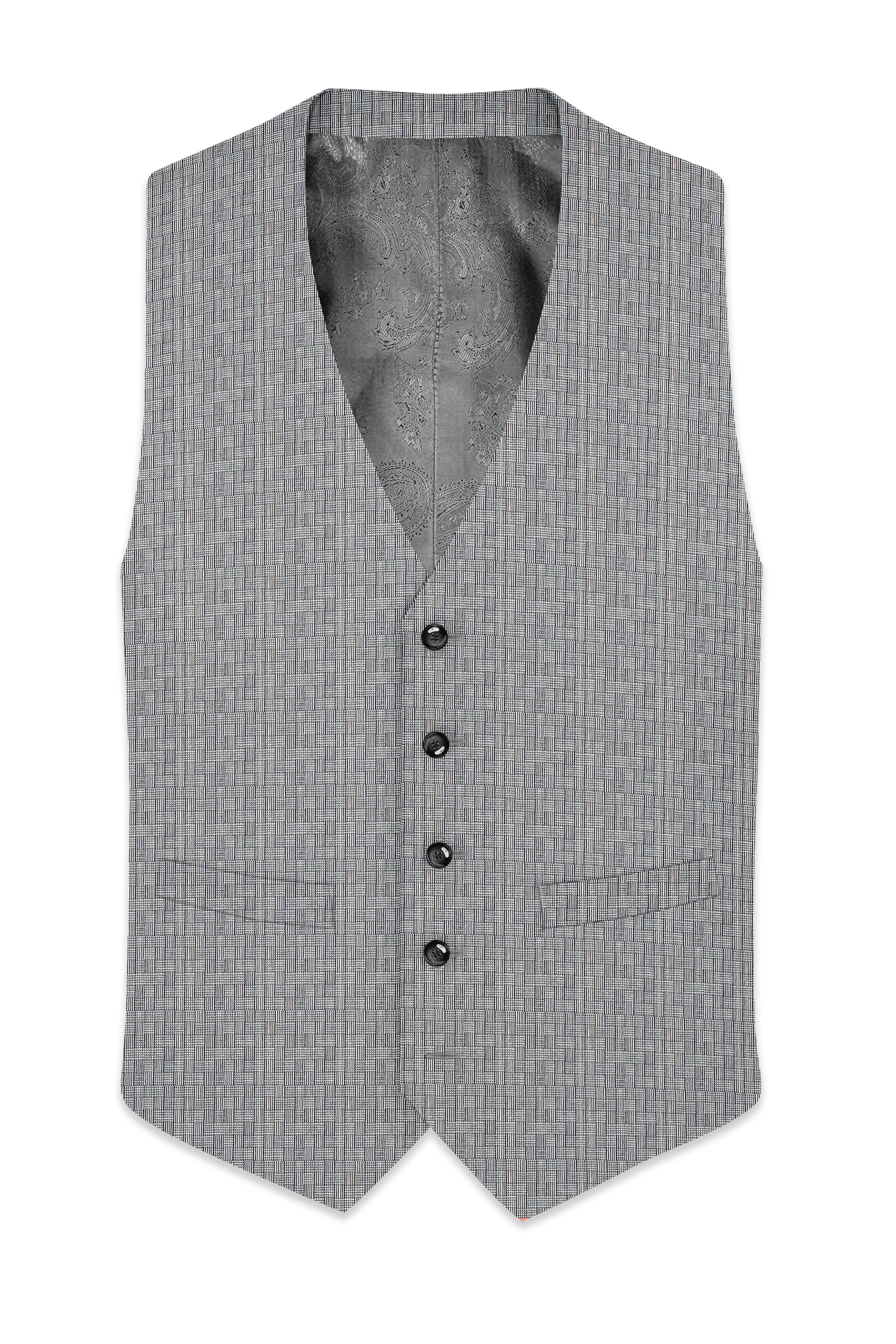 Mobster Gray Textured Waistcoat sold by French Crown product image thumbnail 2
