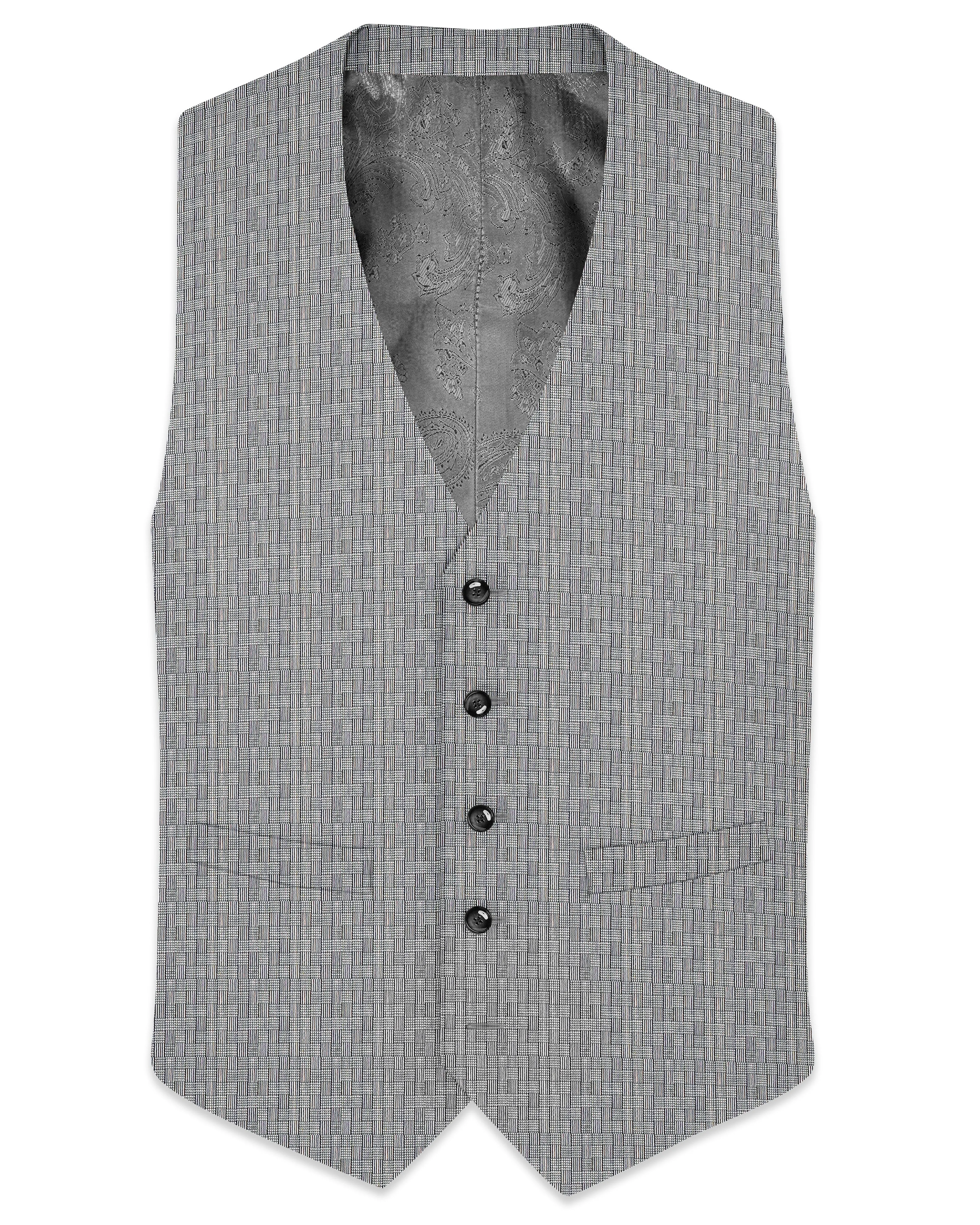 Mobster Gray Textured Waistcoat sold by French Crown