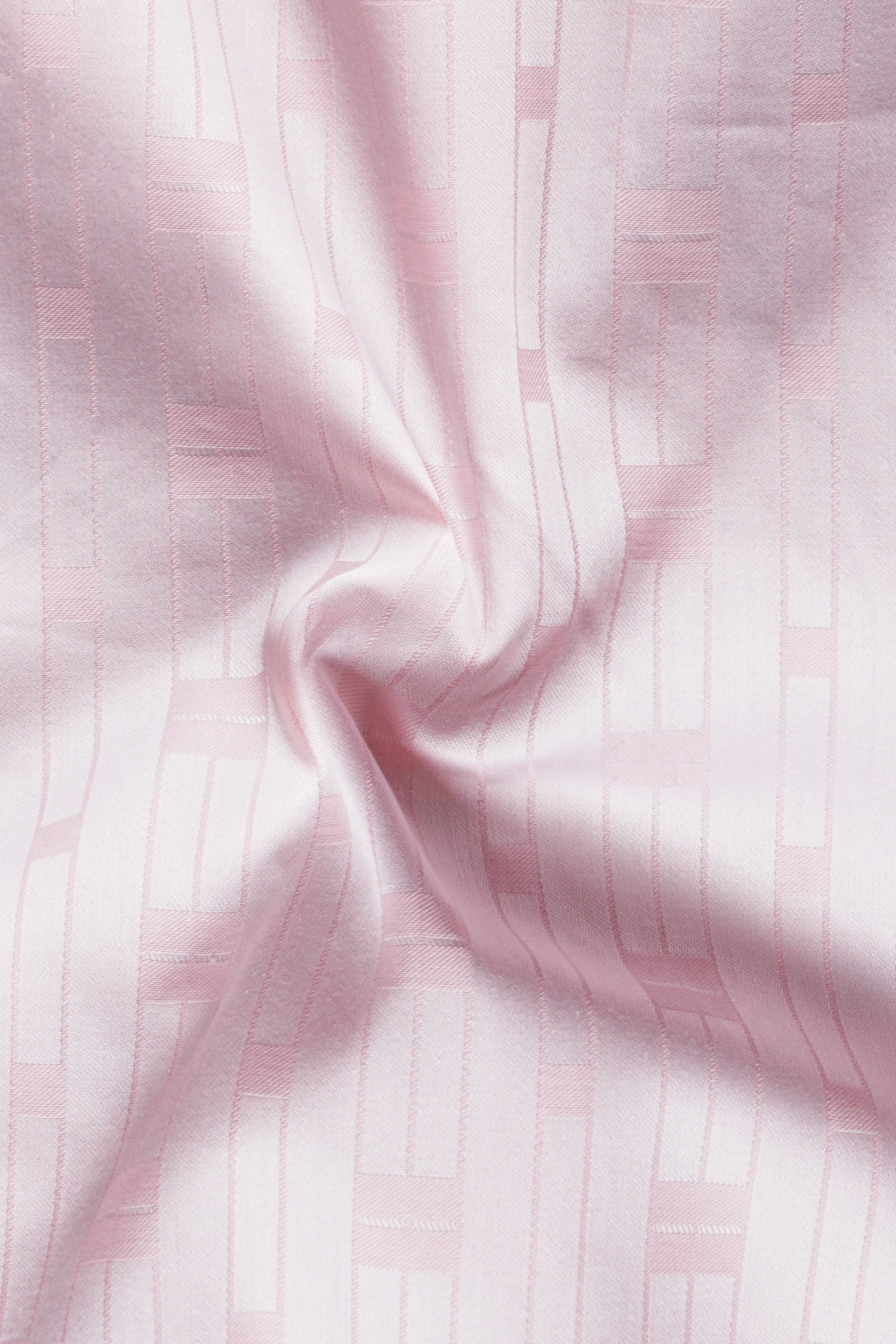 Blush Velvet-Vanilla Ice Pink Jacquard Textured Premium Cotton Dress Shirt sold by French Crown product image thumbnail 2