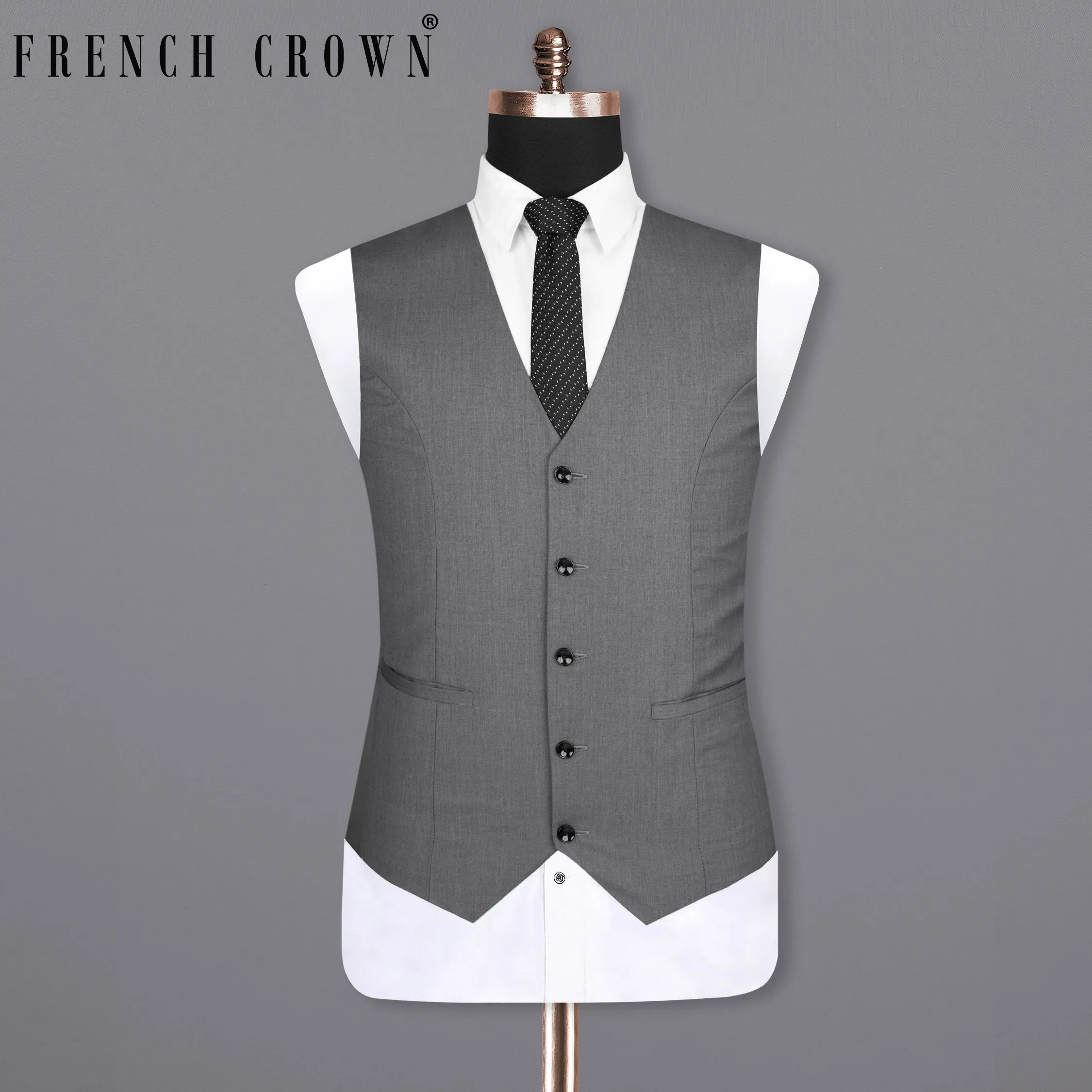 Storm Dust Grey Woolrich Waistcoat sold by French Crown