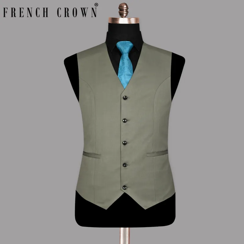 Lava Grey Wool Blend Waistcoat sold by French Crown