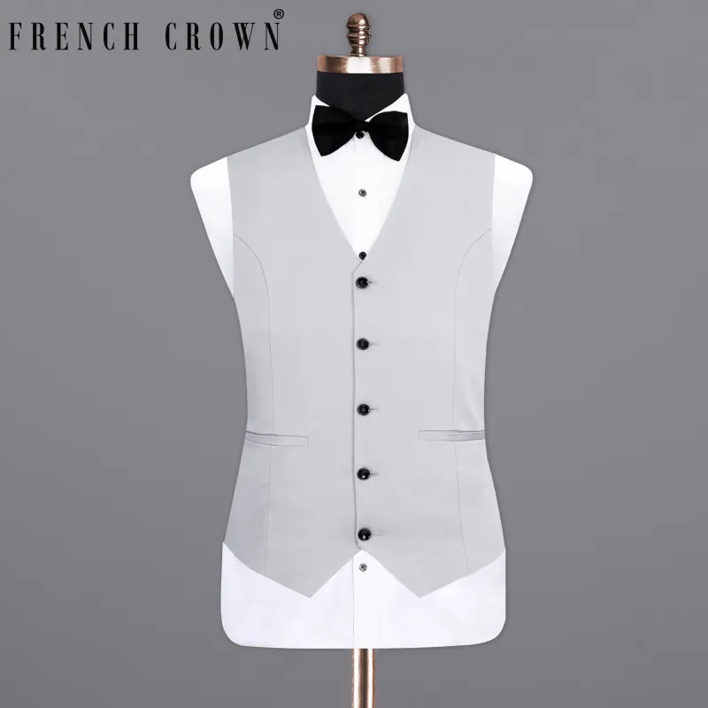 Mercury Grey Wool Rich Waistcoat sold by French Crown