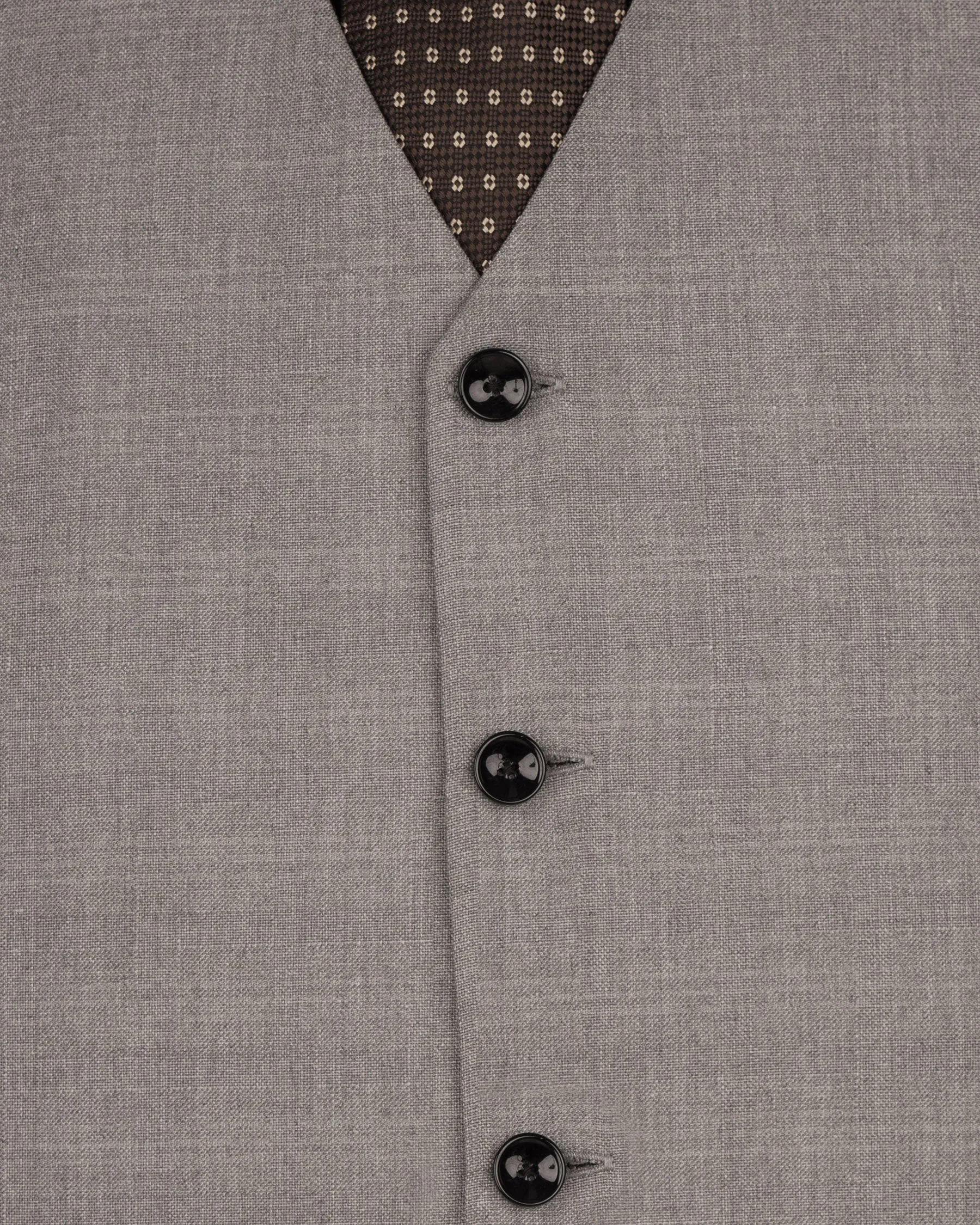 Venus Gray Subtle Plaid Wool Rich Waistcoat sold by French Crown product image thumbnail 5