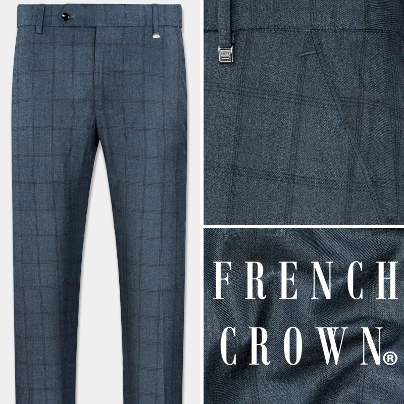 Bayoux Gray Plaid Wool Rich Pant sold by French Crown