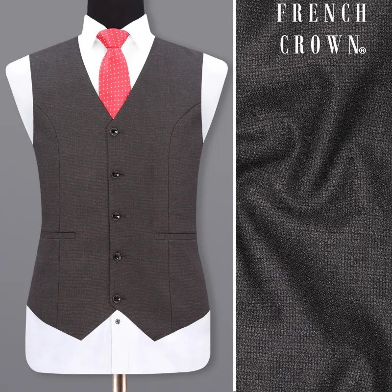 Iridium Gray Textured Waistcoat sold by French Crown