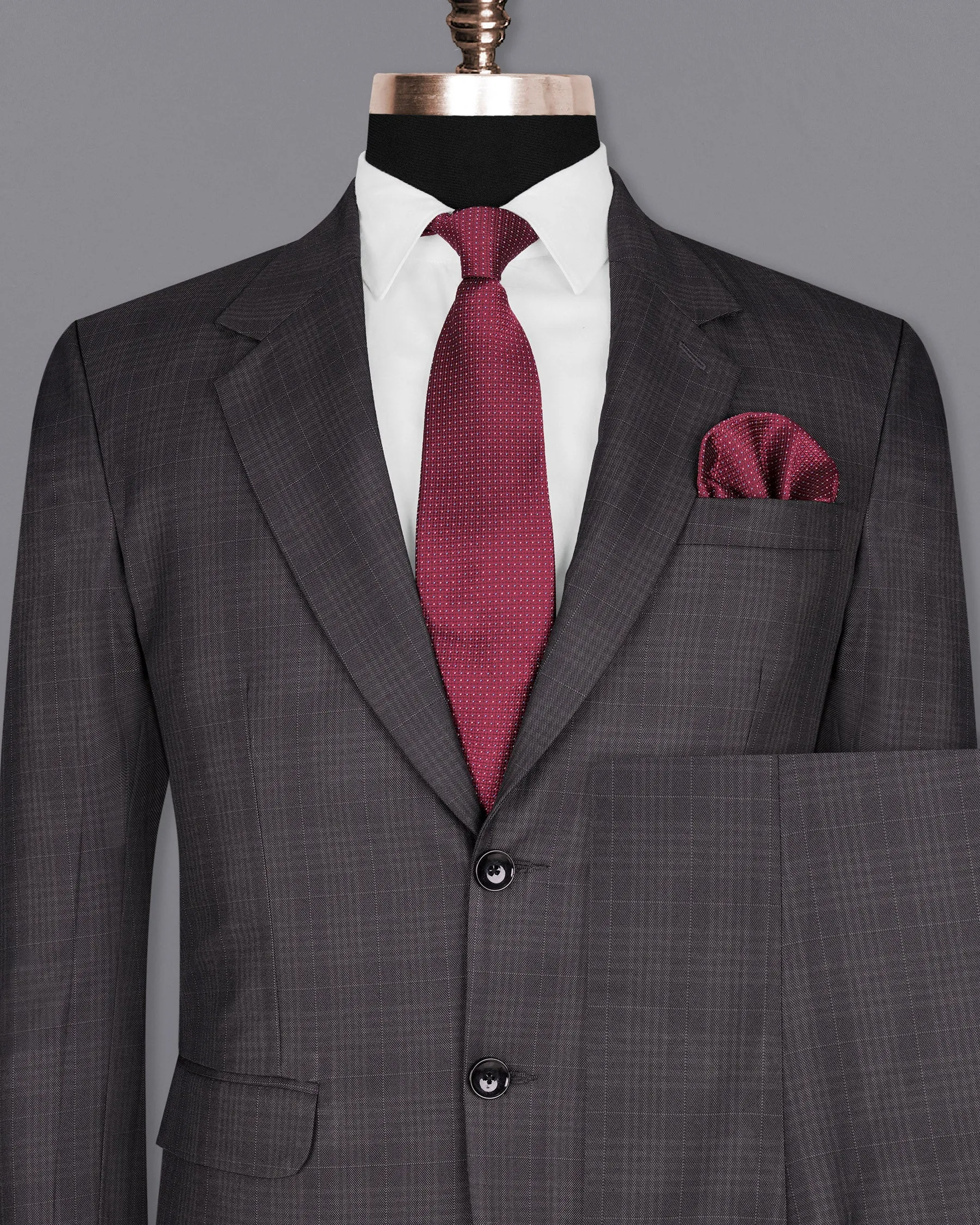 Charcoal Brown Plaid Suit sold by French Crown product image thumbnail 2