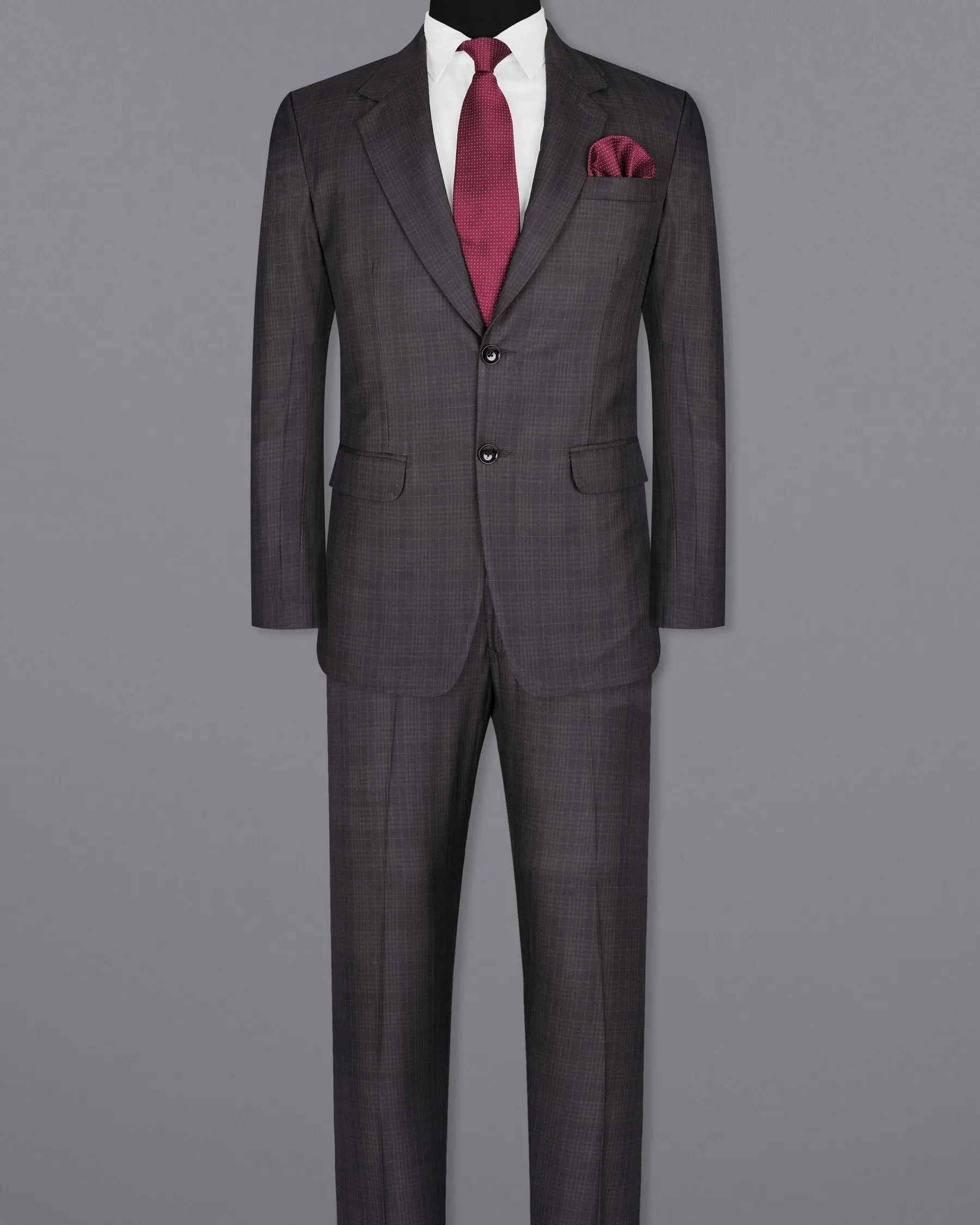 Charcoal Brown Plaid Suit sold by French Crown product image thumbnail 4