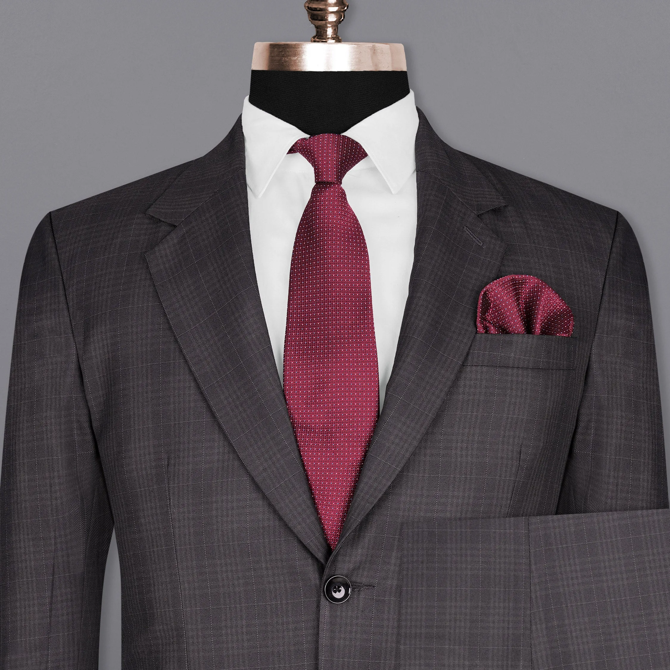 Charcoal Brown Plaid Suit sold by French Crown