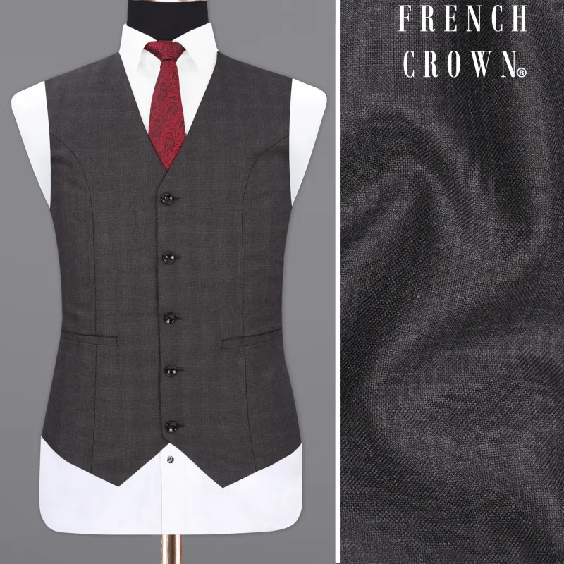 Iridium Gray Plaid Waistcoat sold by French Crown