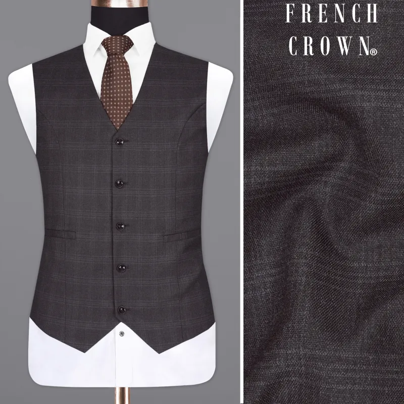 Tuatara Gray Plaid Waistcoat sold by French Crown