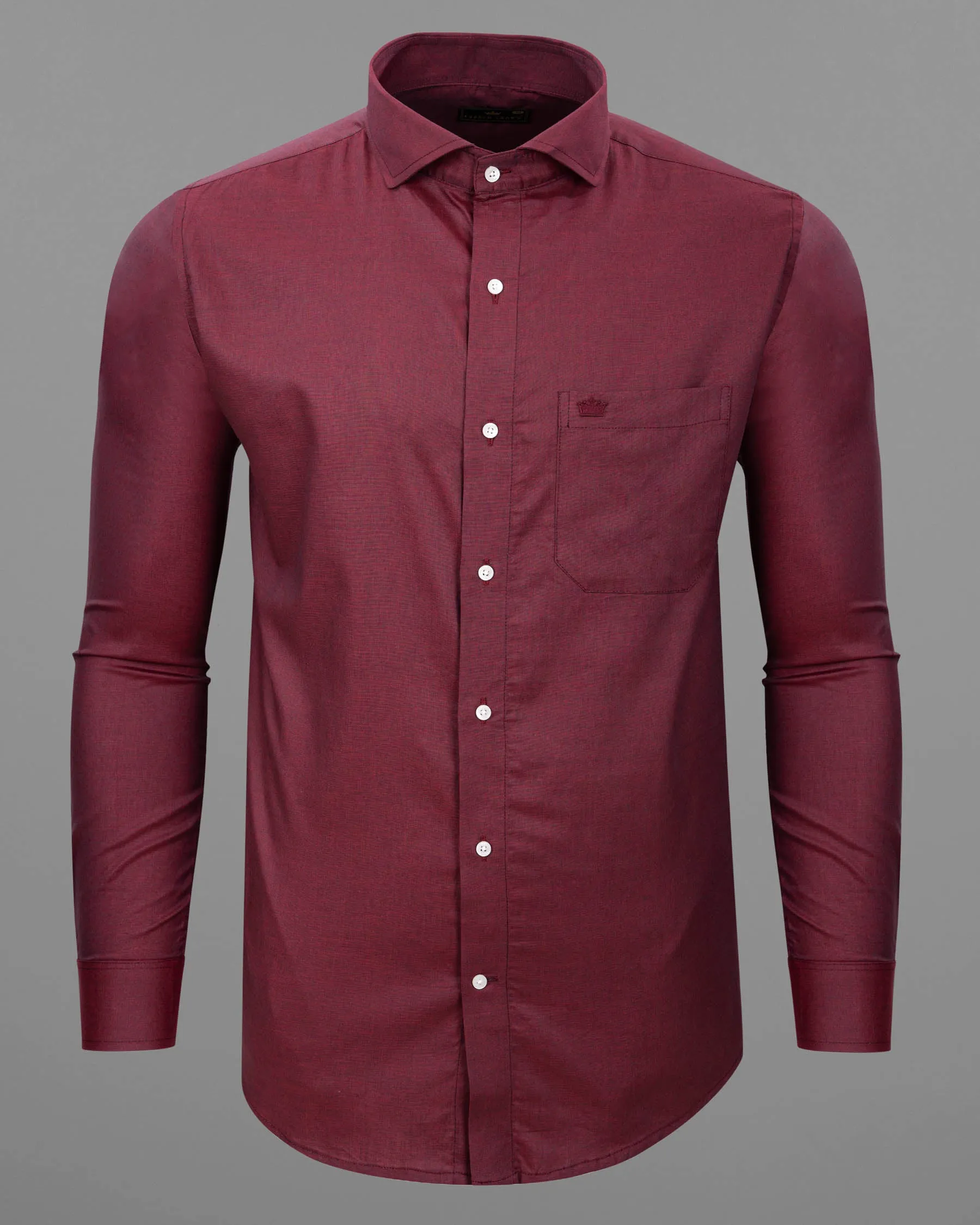 Cordovan Maroon Chambray Textured Shirt sold by French Crown product image thumbnail 5
