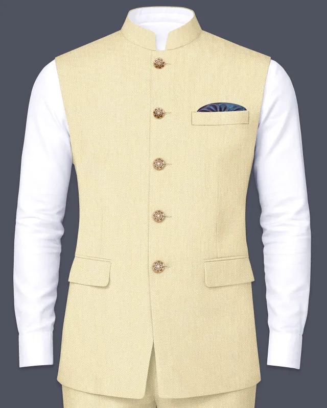 Sisal Beinge Textured Nehru Jacket sold by French Crown