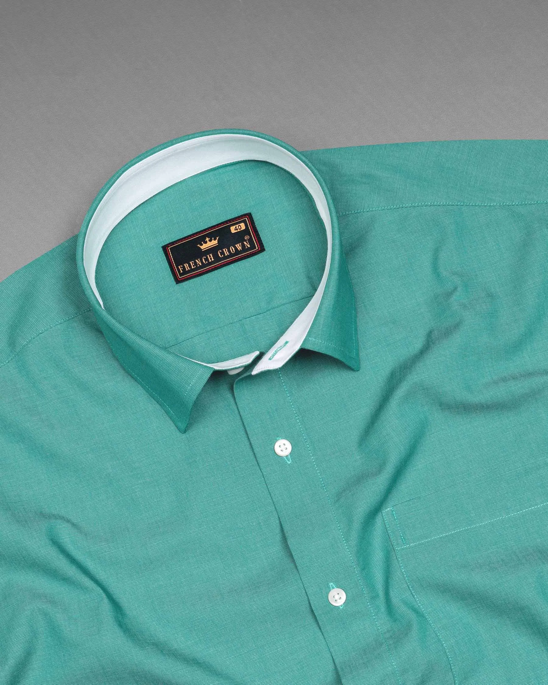 Keppel Green Chambray Premium Cotton Shirt sold by French Crown product image thumbnail 4