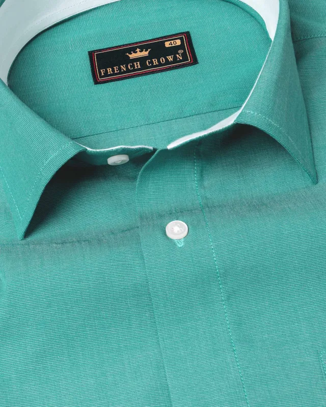Keppel Green Chambray Premium Cotton Shirt sold by French Crown