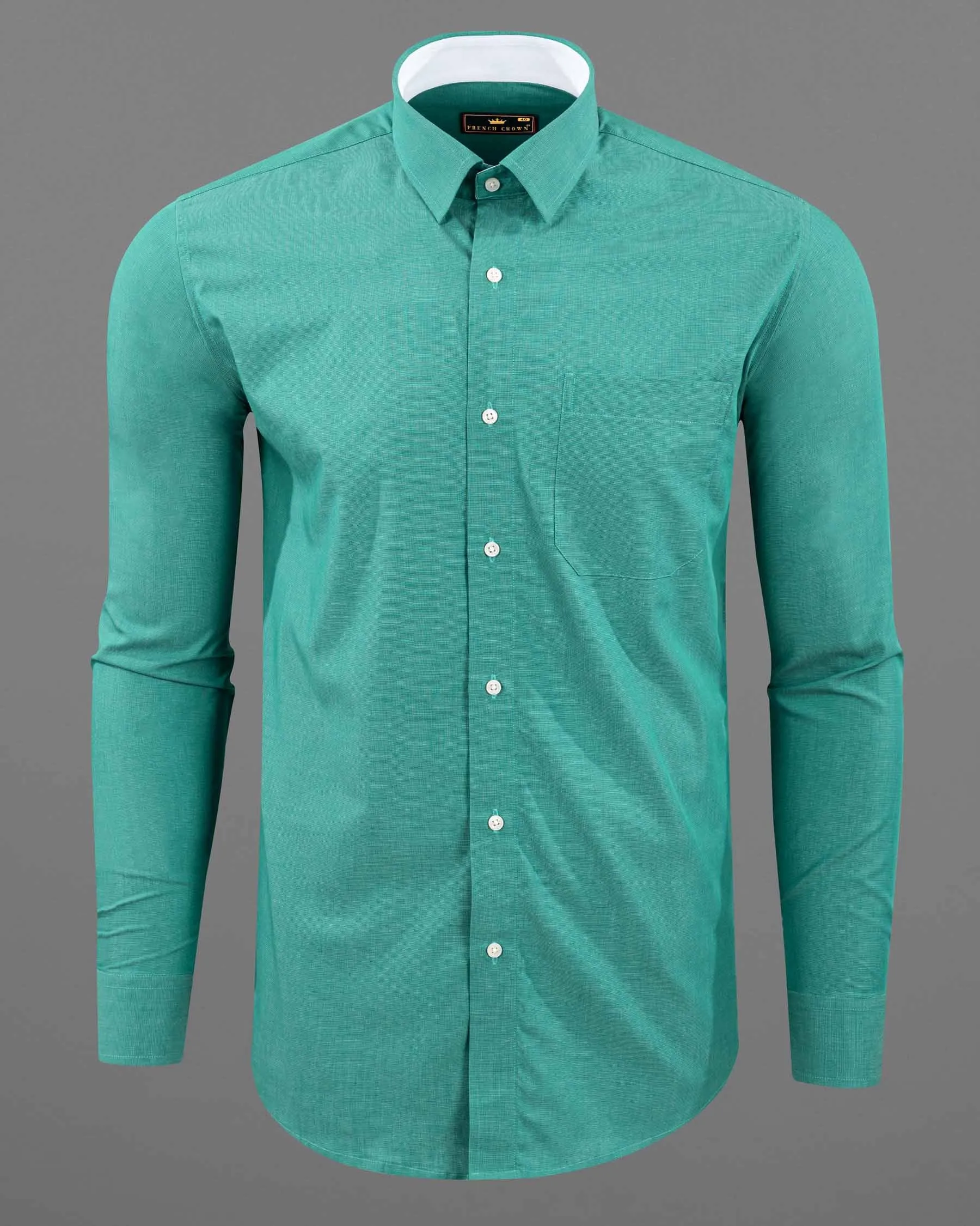 Keppel Green Chambray Premium Cotton Shirt sold by French Crown product image thumbnail 5