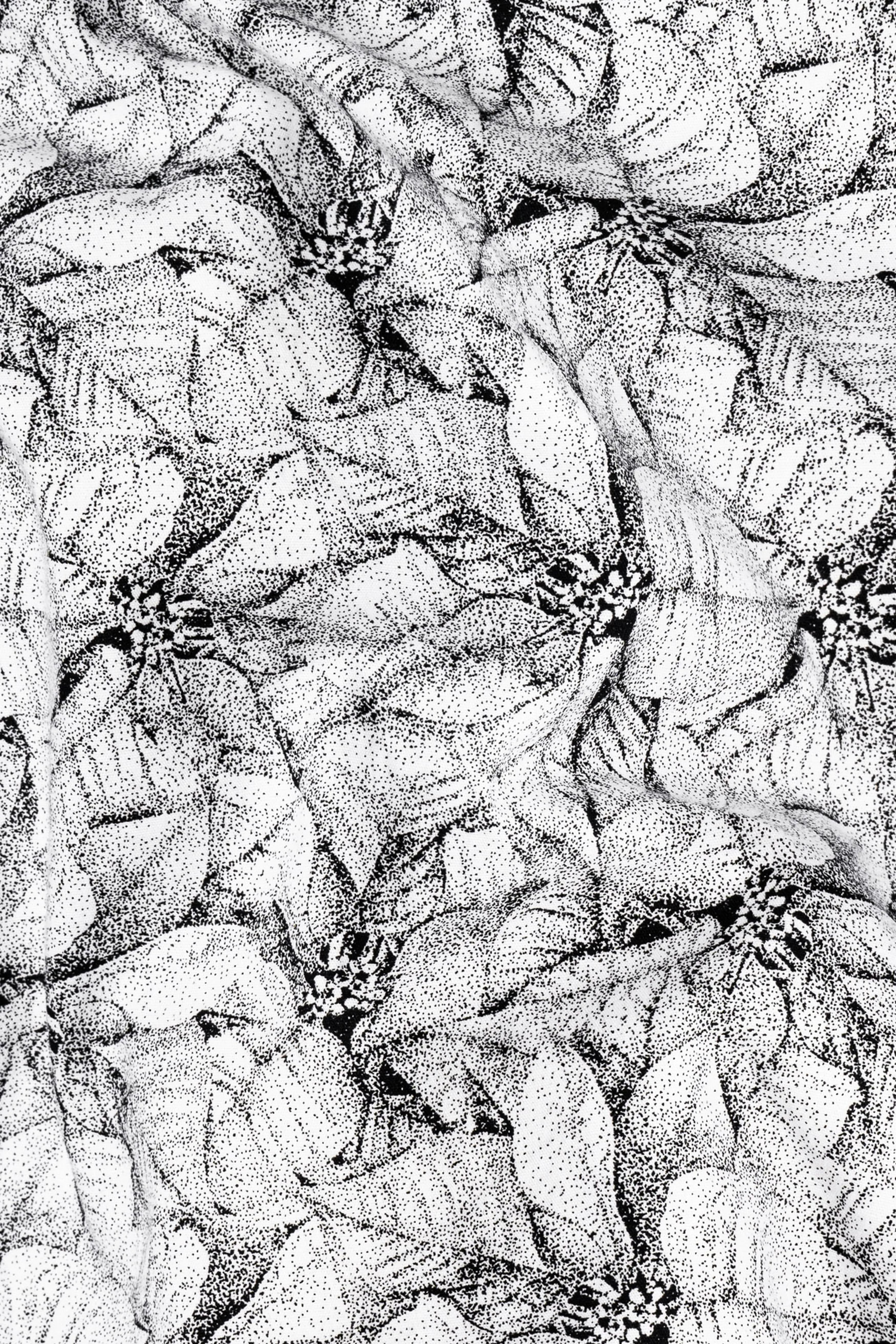 Bright White Floral Printed Twill Premium Cotton Shirt sold by French Crown product image thumbnail 2