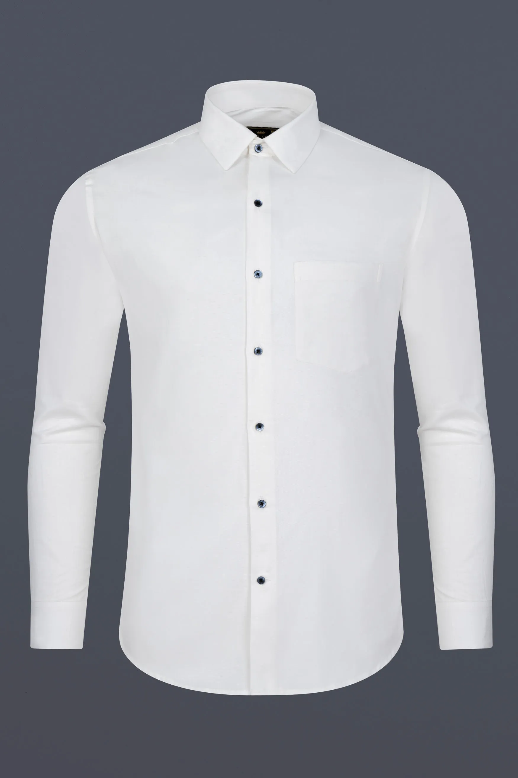 Bright White Dobby Premium Giza Cotton Shirt sold by French Crown product image thumbnail 4