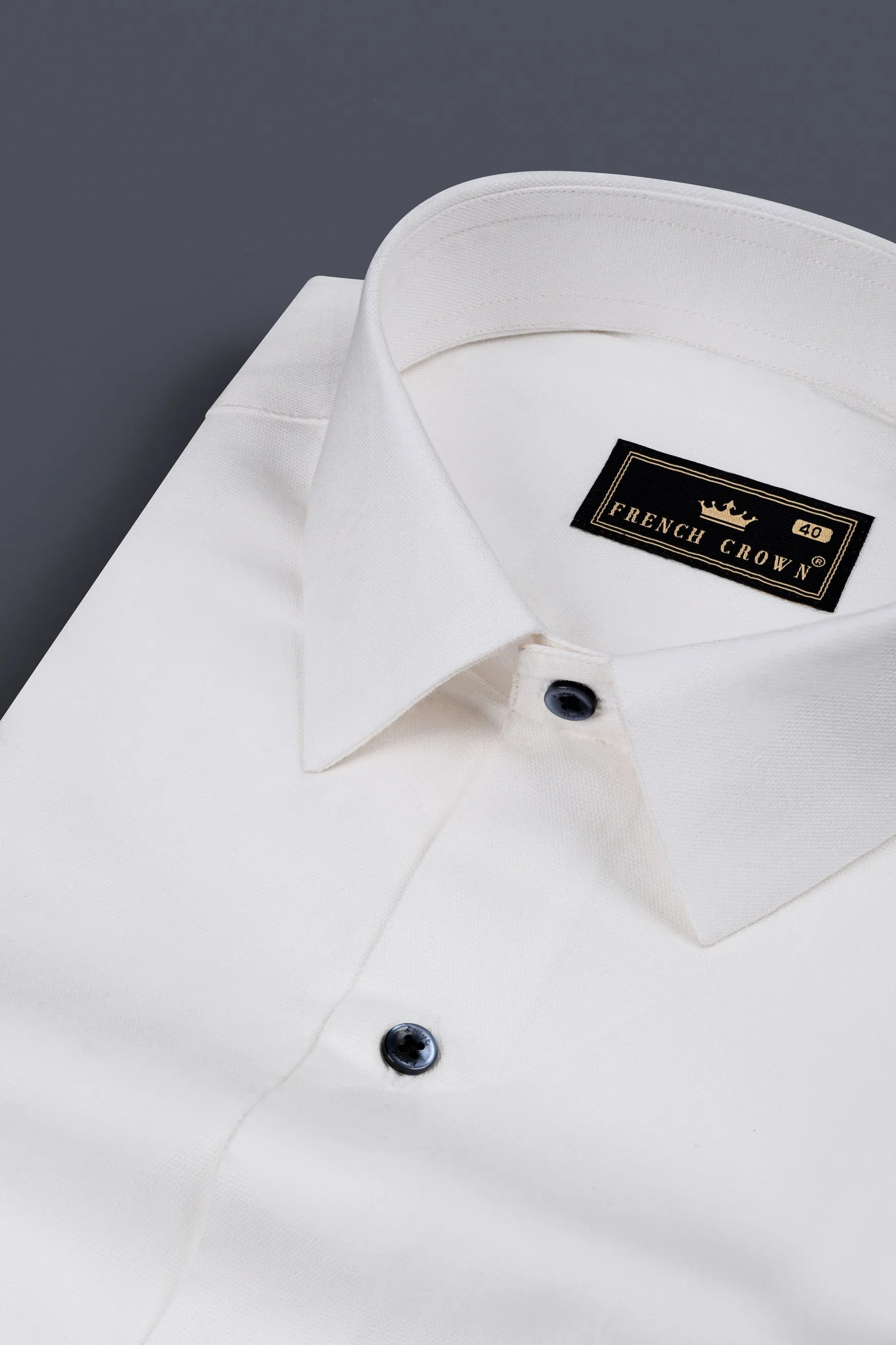 Bright White Dobby Premium Giza Cotton Shirt sold by French Crown