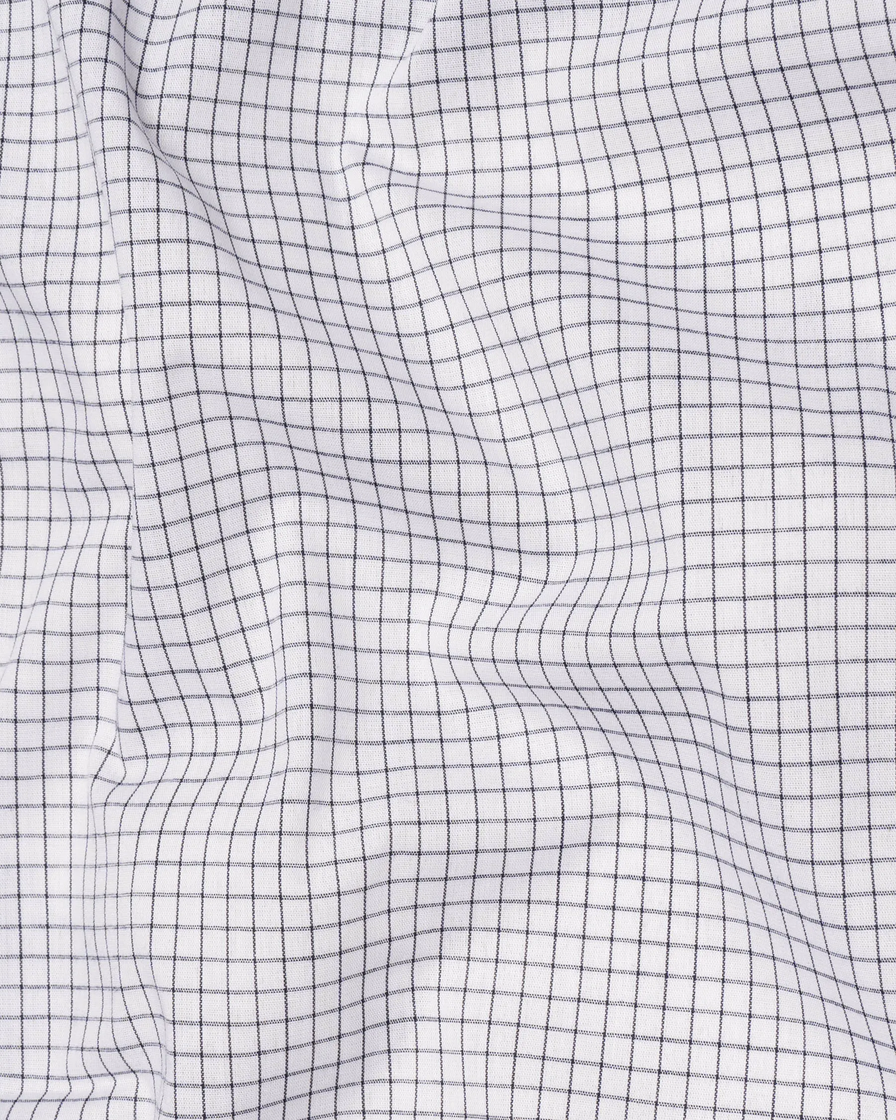 Bright White Checkered Premium Cotton Shirt sold by French Crown product image thumbnail 2