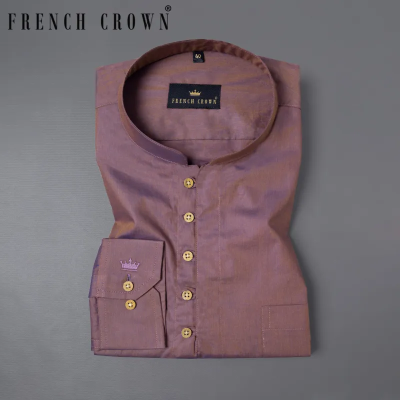Eggplant two tone Chambray Premium Cotton Shirt sold by French Crown