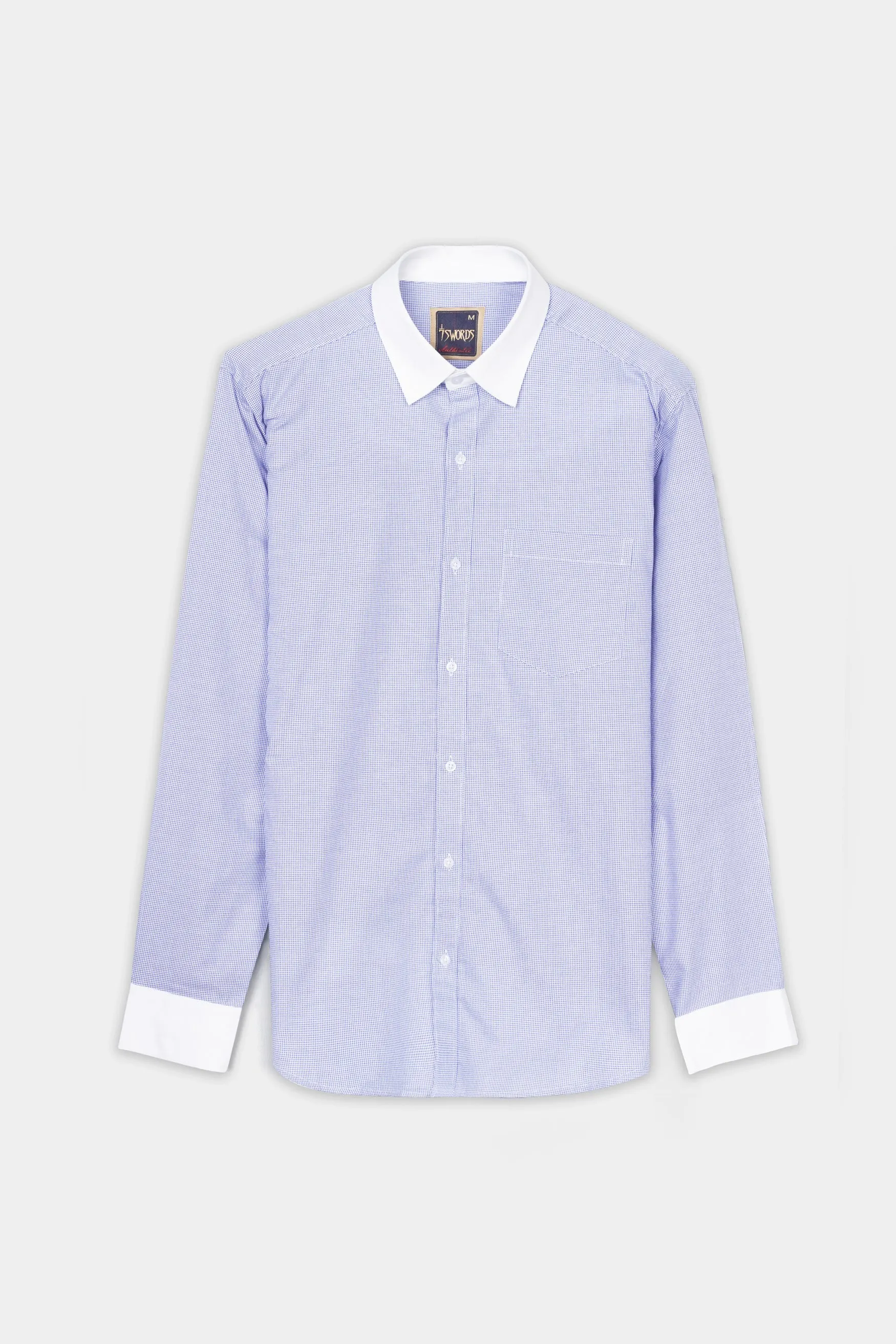 7swords-Amethyst Purple with White Collar and Cuffs Premium Cotton Shirt sold by French Crown product image thumbnail 5