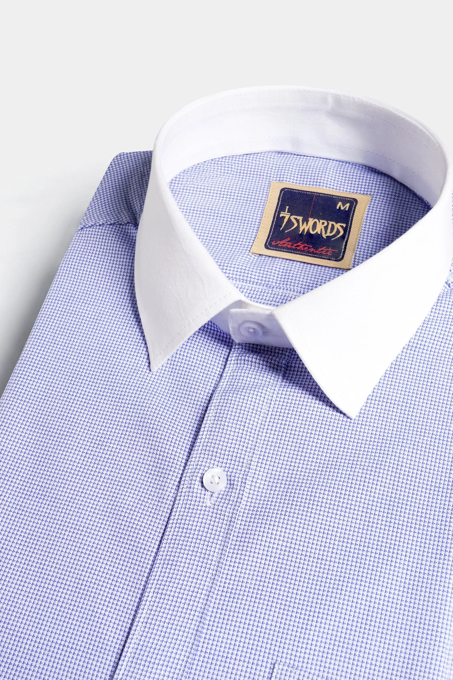 7swords-Amethyst Purple with White Collar and Cuffs Premium Cotton Shirt sold by French Crown product image thumbnail 3