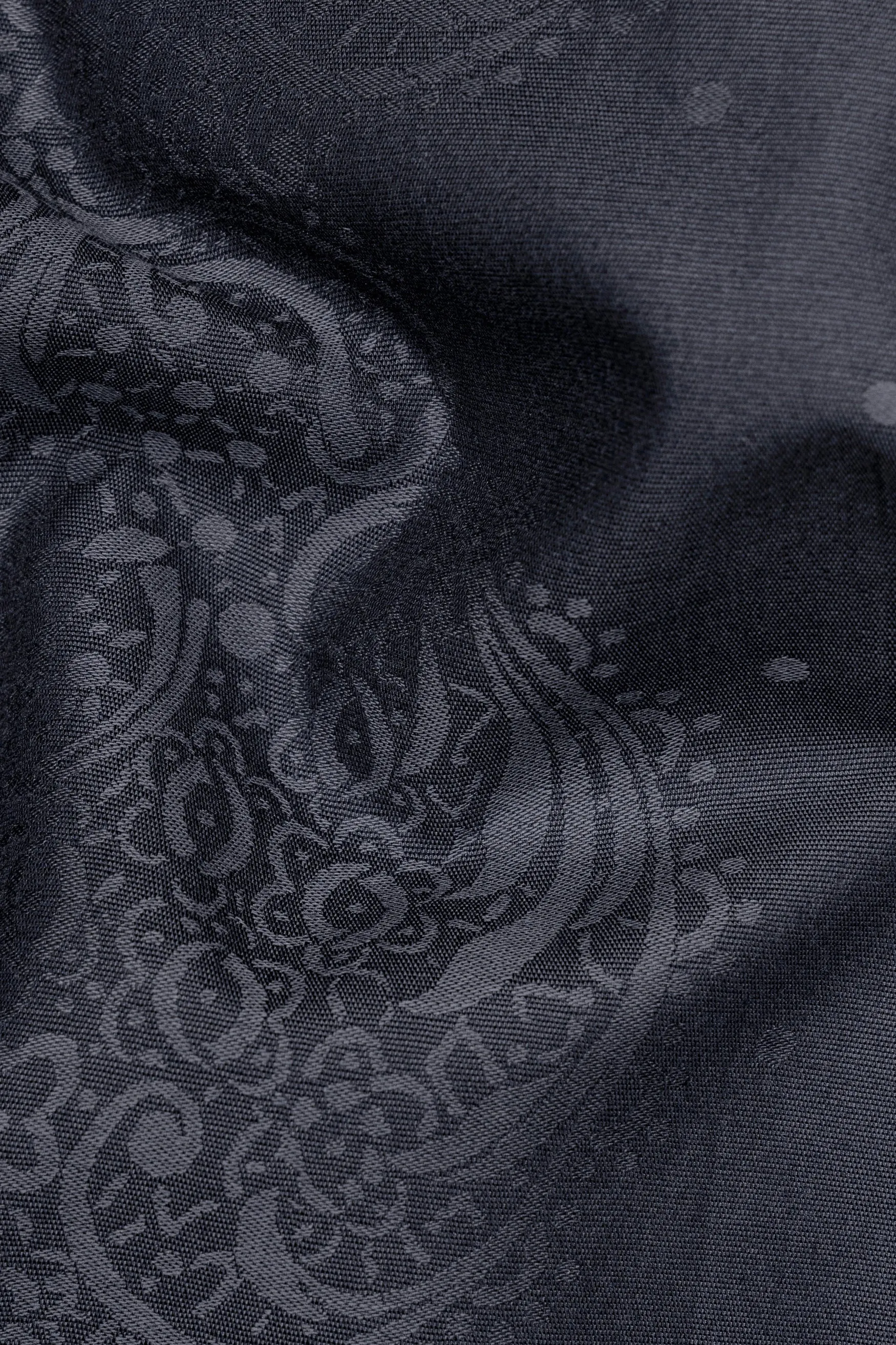 Trout Gray lack Paisley Jacquard Textured Premium Giza Cotton Shirt sold by French Crown product image thumbnail 2