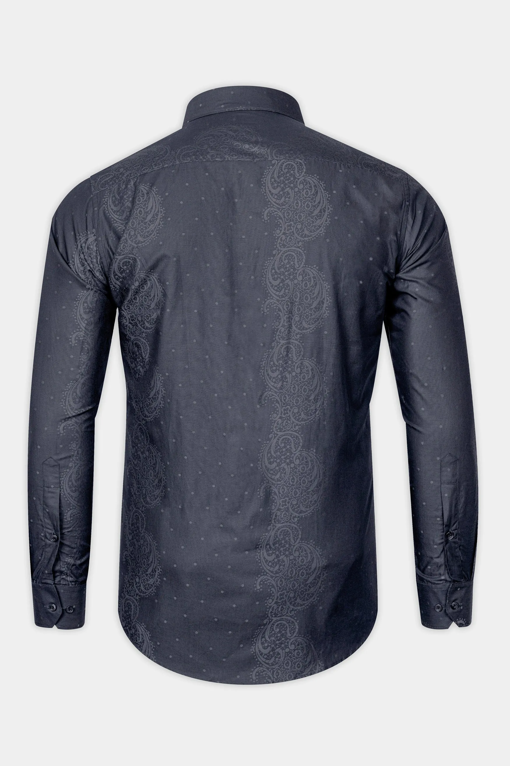Trout Gray lack Paisley Jacquard Textured Premium Giza Cotton Shirt sold by French Crown product image thumbnail 5