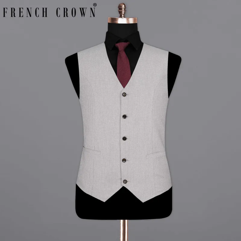 Pale Slate Gray Textured Waistcoat sold by French Crown